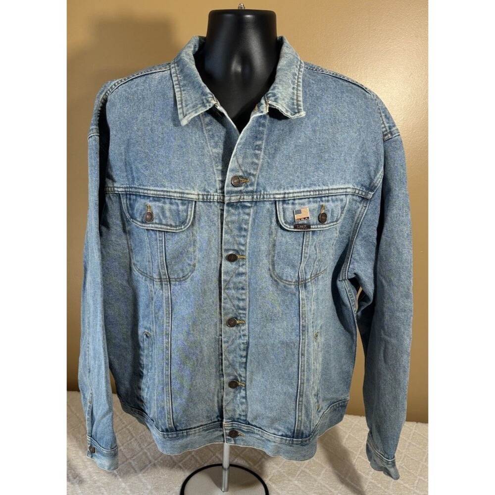 Vintage 90s Lee Denim Jacket A.B.A.T.E Of PA Bikers Alliance Embroidered Men XXL